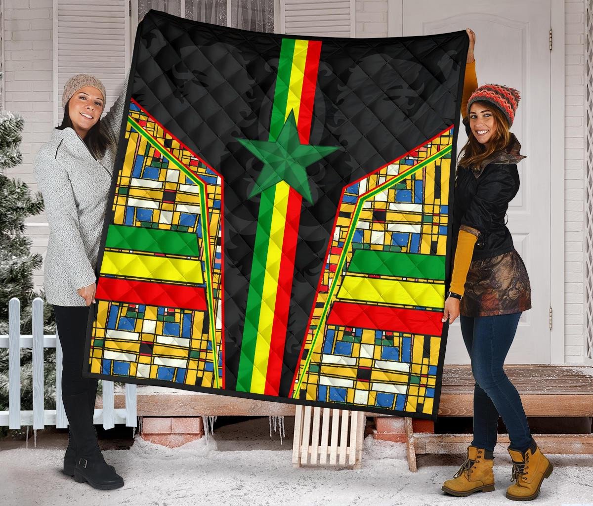 Senegal Premium Quilt Ver02 Senegal Flag Color and Coat Of Arm RLT6 - Wonder Print Shop