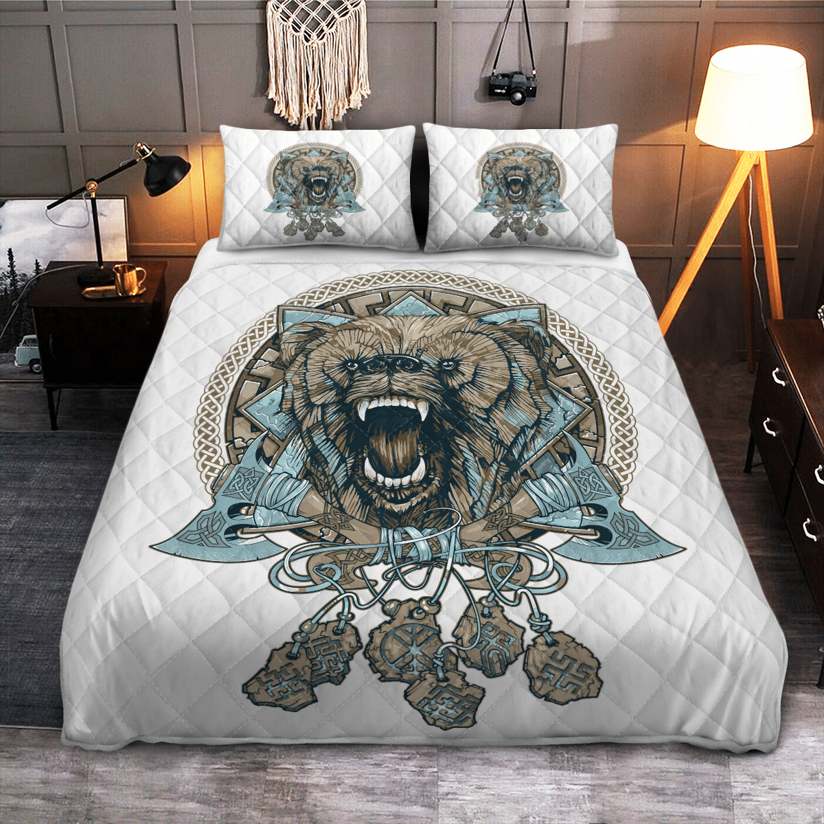 Viking Quilt Bed Set - Viking Gear : Fenrir - Viking Quilt Bedding Set RLT12 - Wonder Print Shop