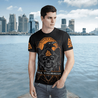 Viking Clothing Till Valhalla Raven Viking T Shirt RLT12 - Wonder Print Shop