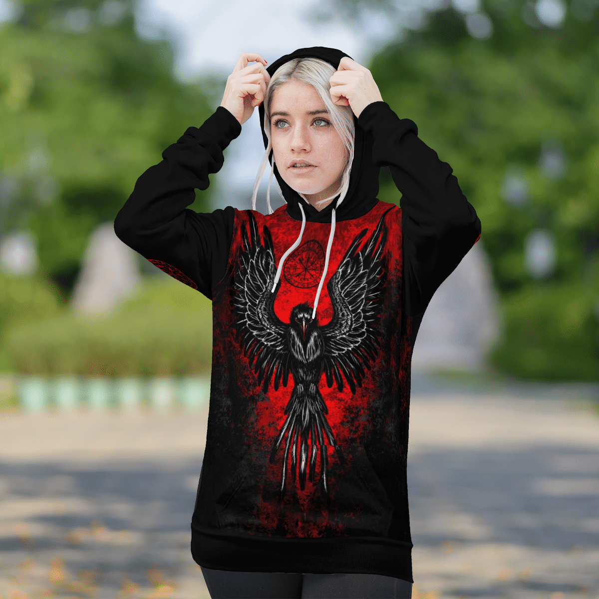 Viking Clothing Viking Raven Vegvisir Viking Hoodie RLT12 - Wonder Print Shop