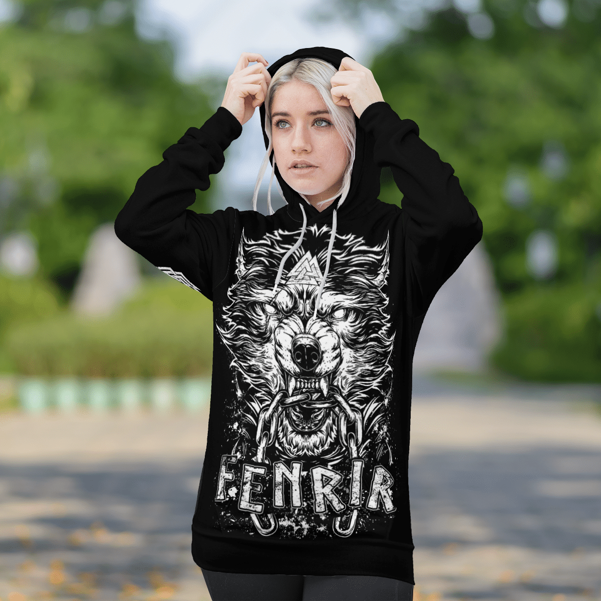 Viking Clothing FENRIR Vegvisir Viking Hoodie RLT12 - Wonder Print Shop