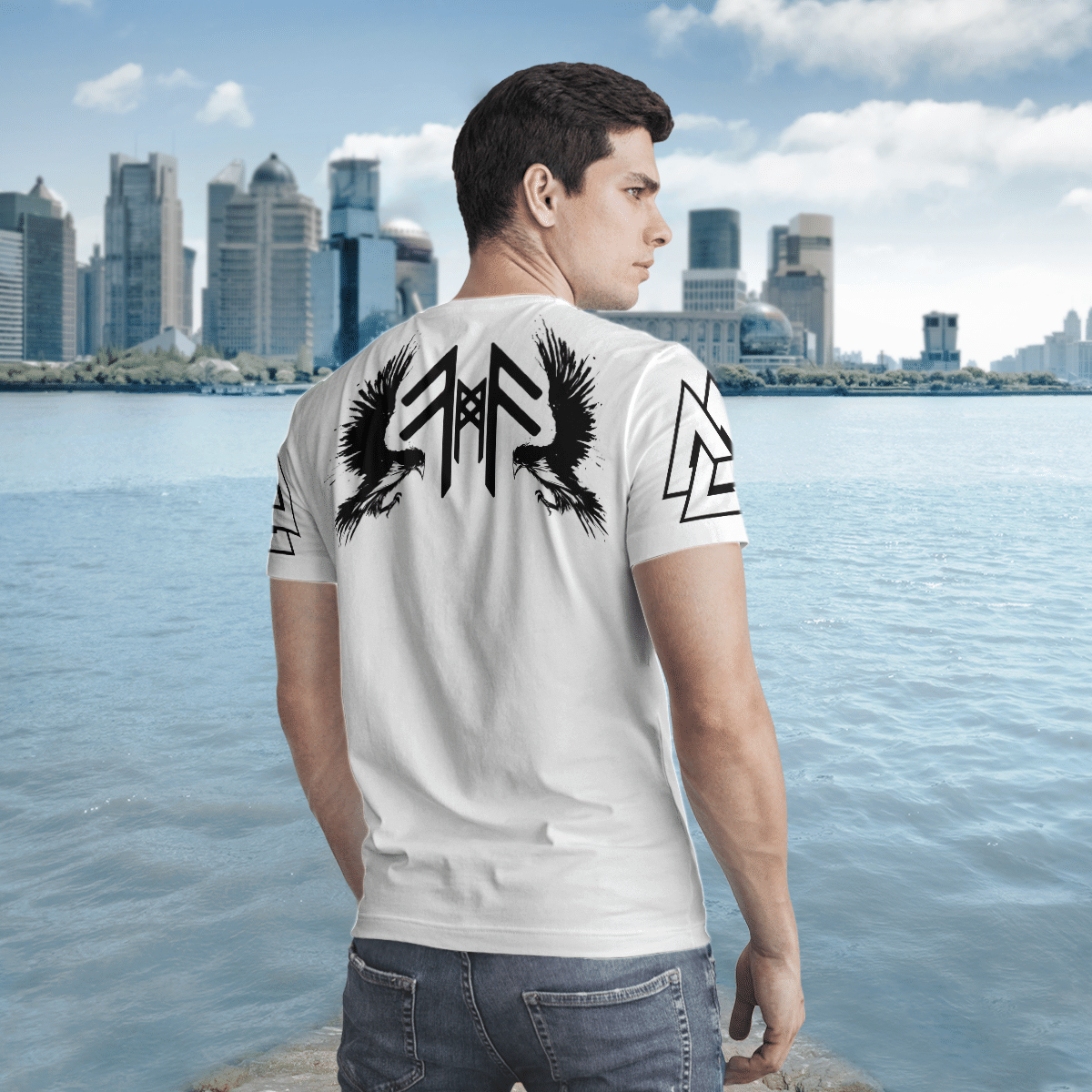 Viking Clothing Odin's RavenS HUGINN and MUNINN Viking T Shirt RLT12 - Wonder Print Shop