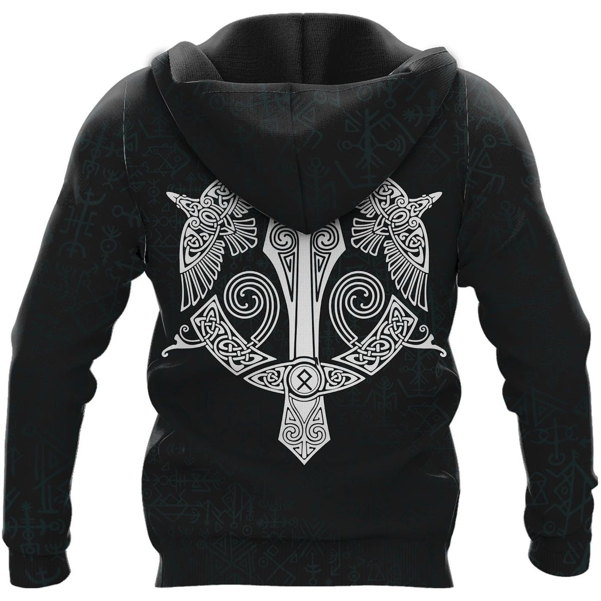 Viking Clothing Odin Raven Till Valhalla Viking Hoodie RLT12 - Wonder Print Shop