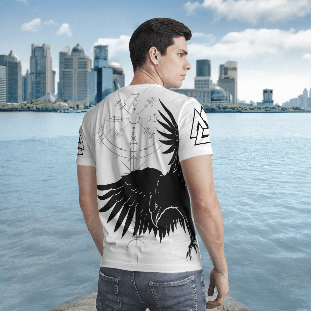 Viking Clothing HUGINN and MUNINN Raven OF Odin Viking T Shirt RLT12 - Wonder Print Shop