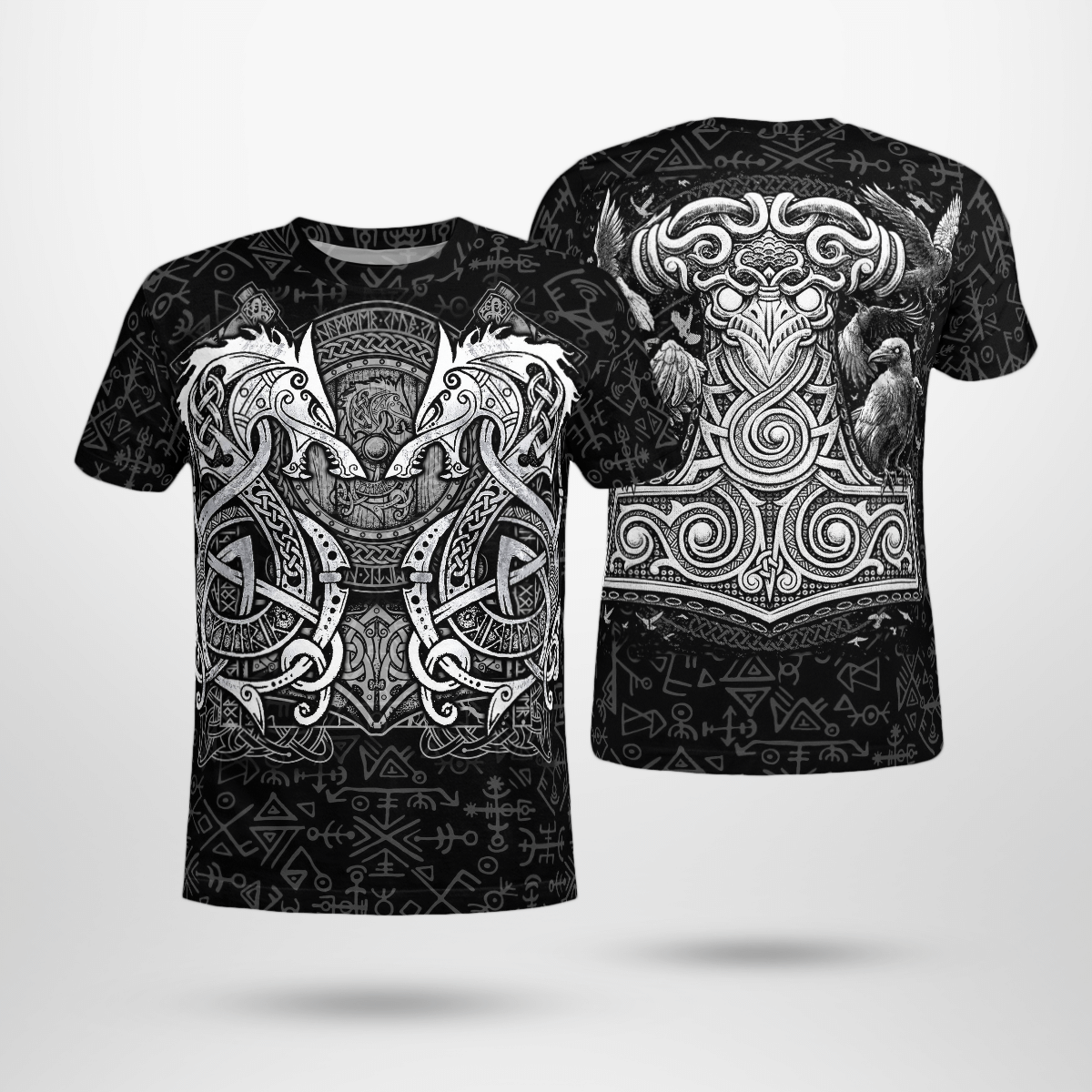 Viking Clothing Viking Fenrir Hammer T Shirt RLT12 - Wonder Print Shop