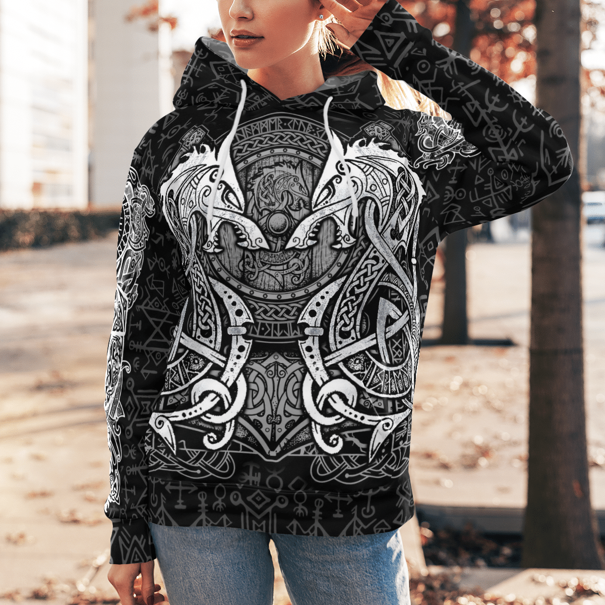 Viking Clothing Viking FENRIR Hammer Hoodie RLT12 - Wonder Print Shop