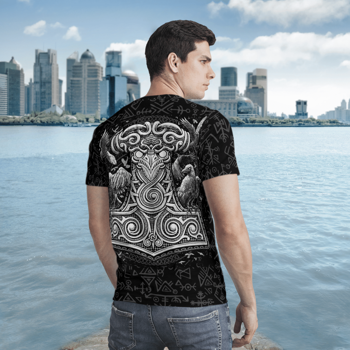 Viking Clothing Viking FENRIR Hammer T Shirt RLT12 - Wonder Print Shop
