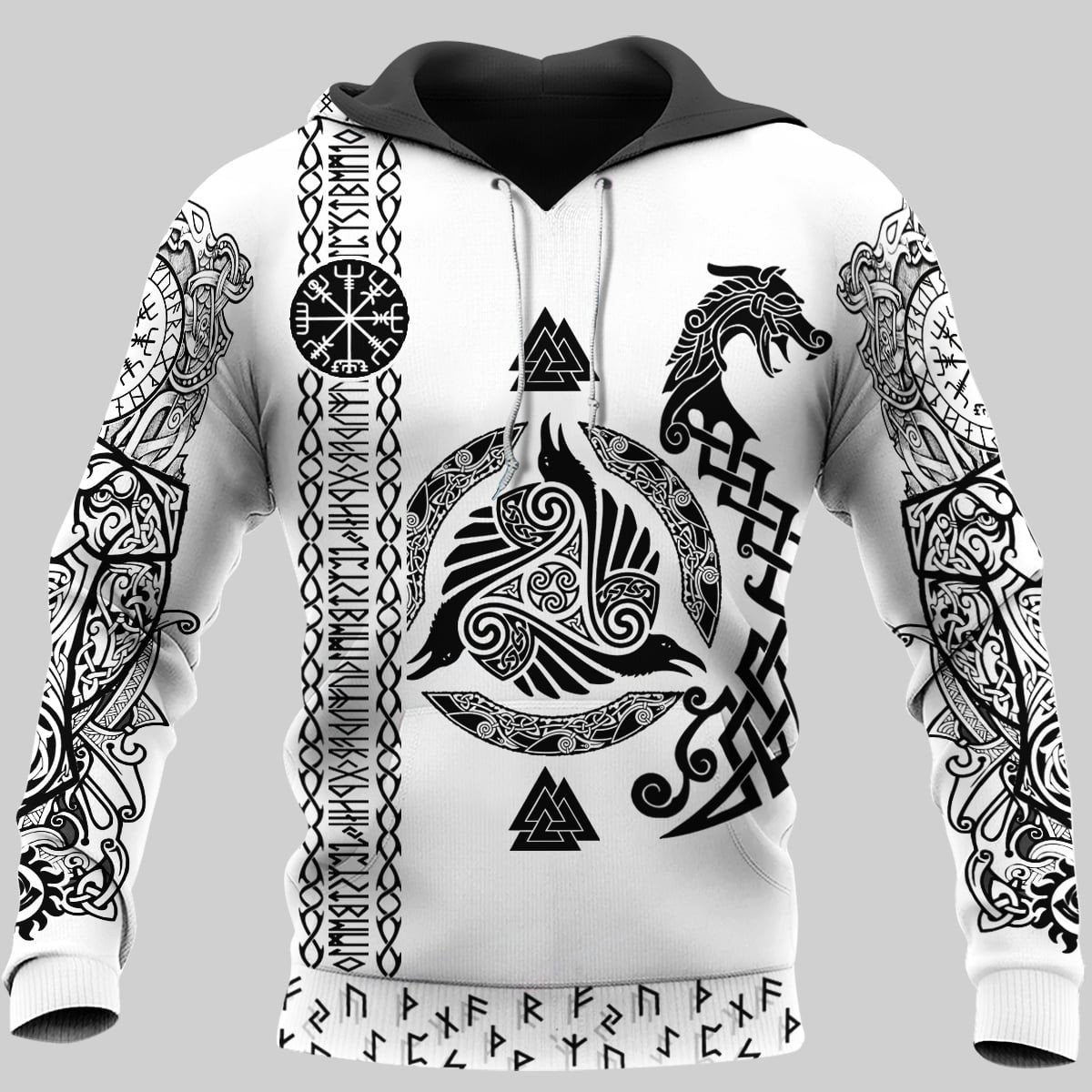 Viking Clothing Viking Symbol Tattoo Art Hoodie RLT12 - Wonder Print Shop
