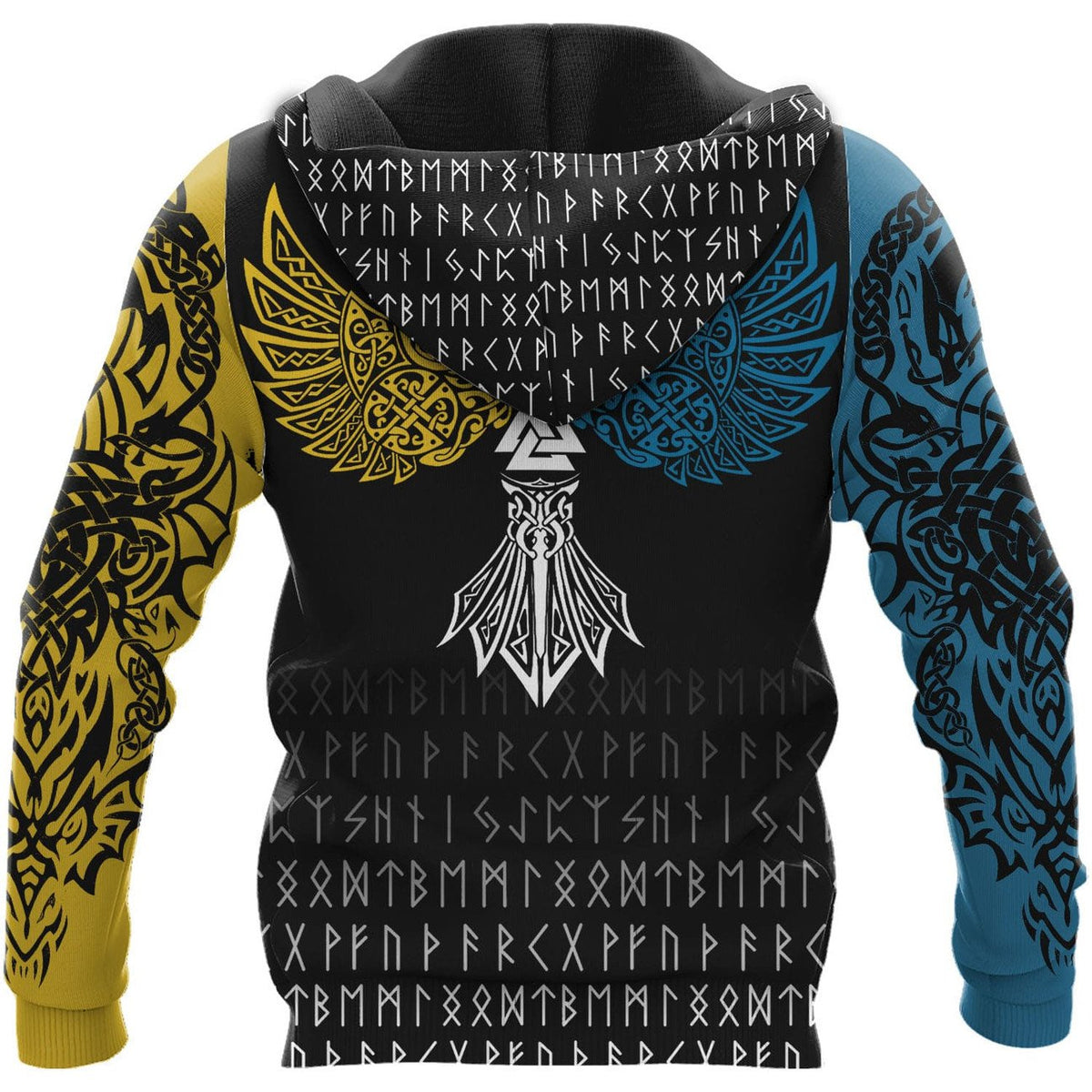 Viking Clothing Viking THE SONS OF FENRIR SKOLL and HATI Raven Hoodie RLT12 - Wonder Print Shop