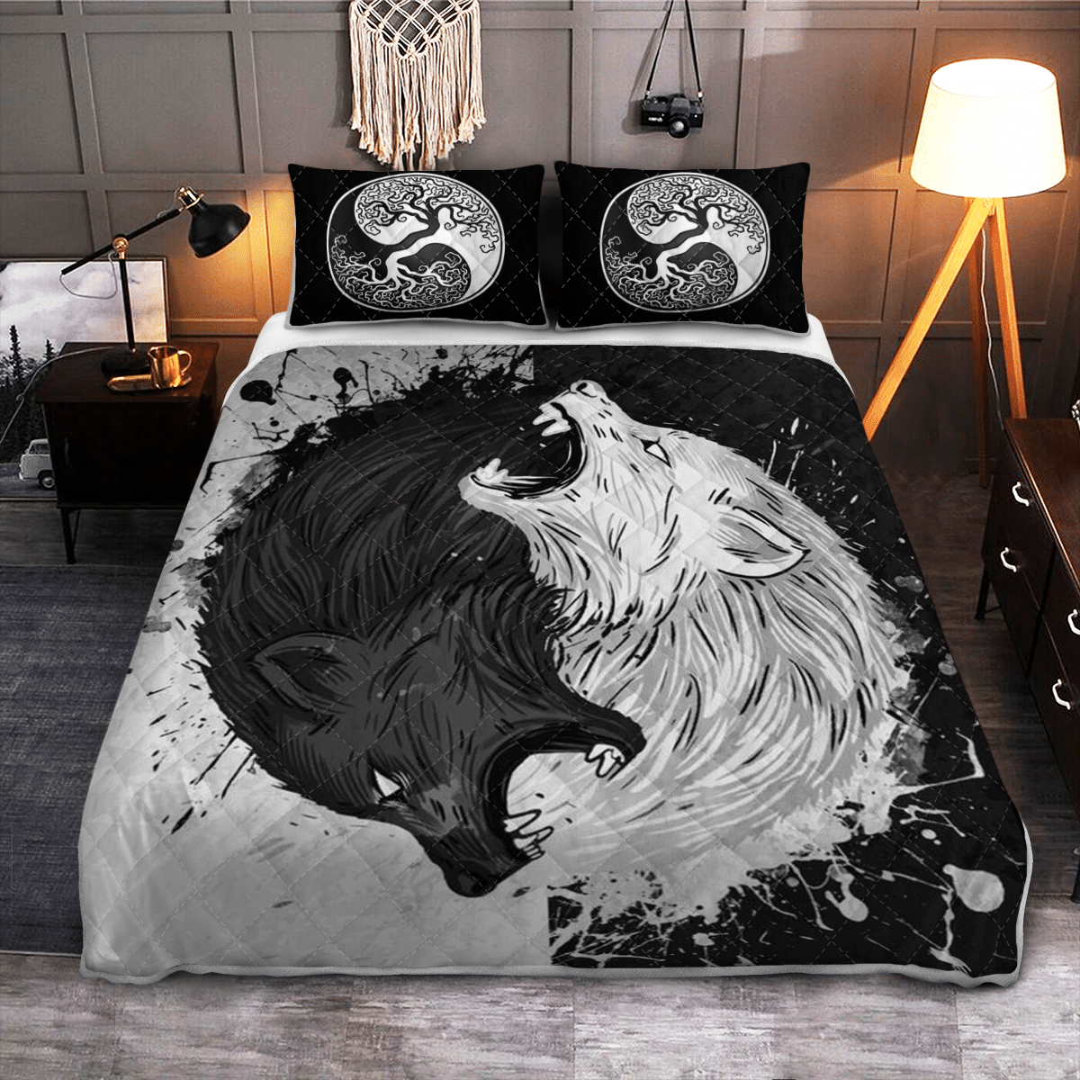 Viking Quilt Bed Set - Viking Valknut - Viking Quilt Bedding Set RLT12 - Wonder Print Shop