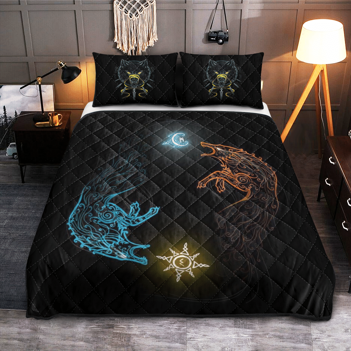 Viking Quilt Bed Set - Sons Of Fenrir, Hati and Skoll RLT12 - Wonder Print Shop