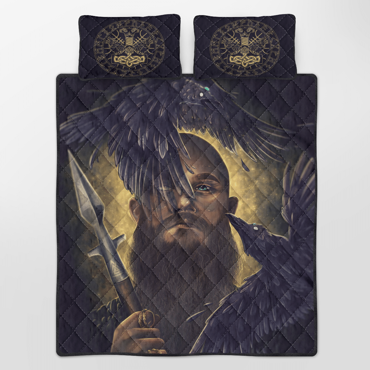 Viking Quilt Bed Set - Viking Quilt Bedding Set - Raven and Spear RLT12 - Wonder Print Shop