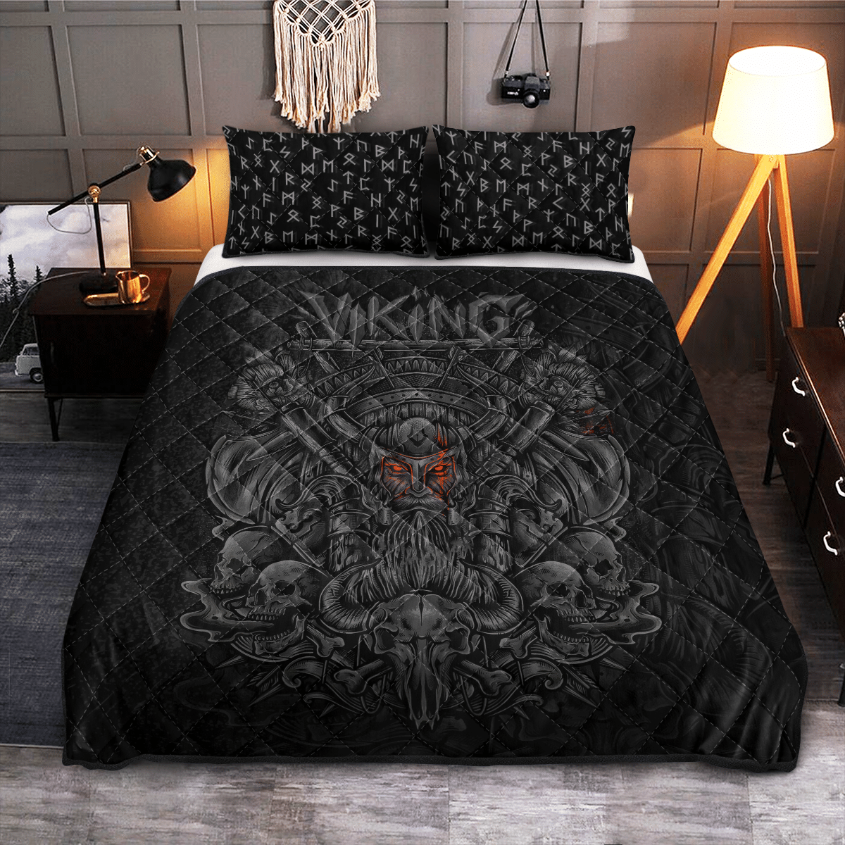 Viking Quilt Bed Set - Viking Quilt Bedding Set - Warrior Rune RLT12 - Wonder Print Shop