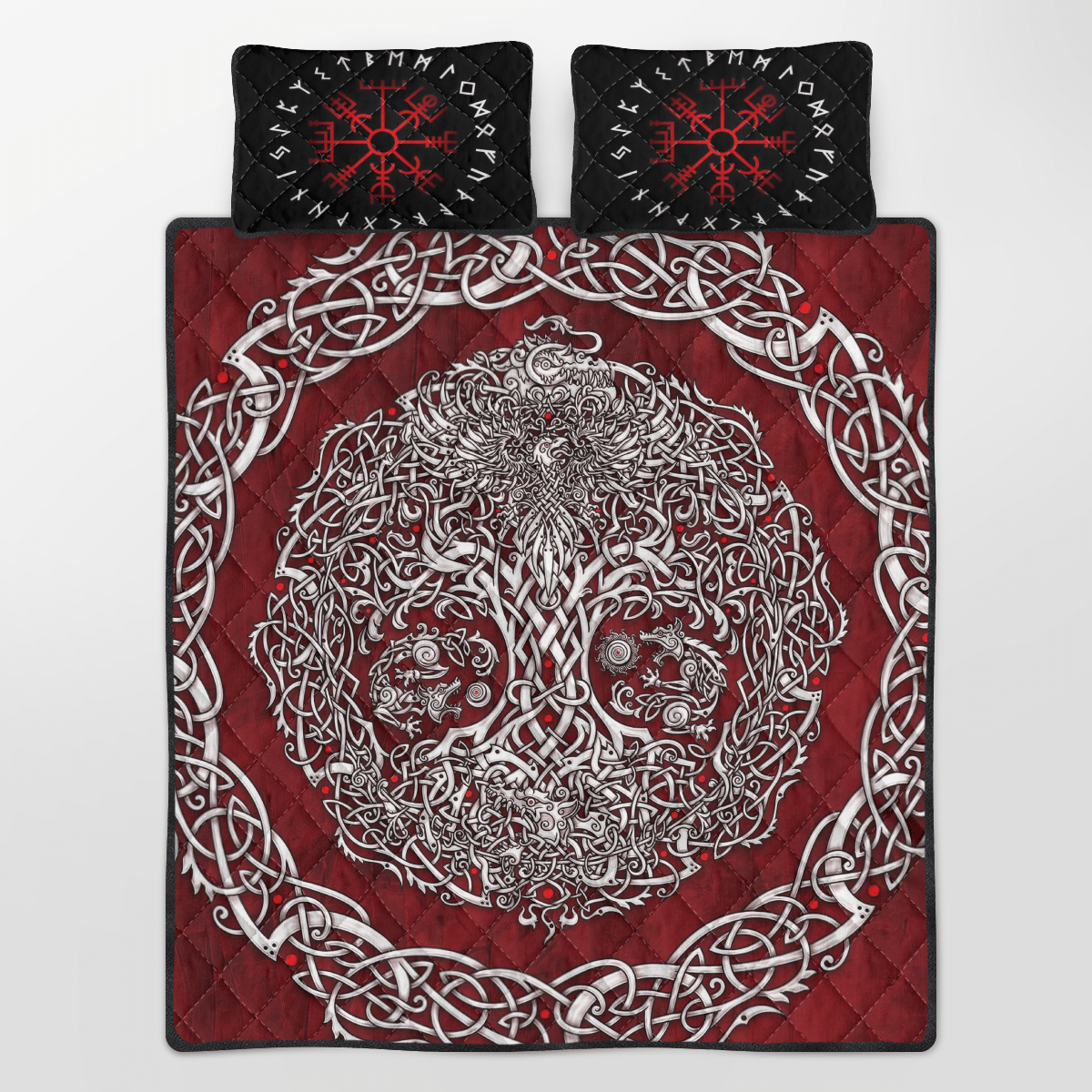 Viking Quilt Bed Set - Viking Quilt Bedding Set - Yggdrasil RLT12 - Wonder Print Shop
