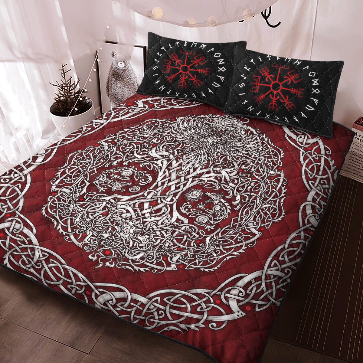 Viking Quilt Bed Set - Viking Quilt Bedding Set - Yggdrasil RLT12 - Wonder Print Shop