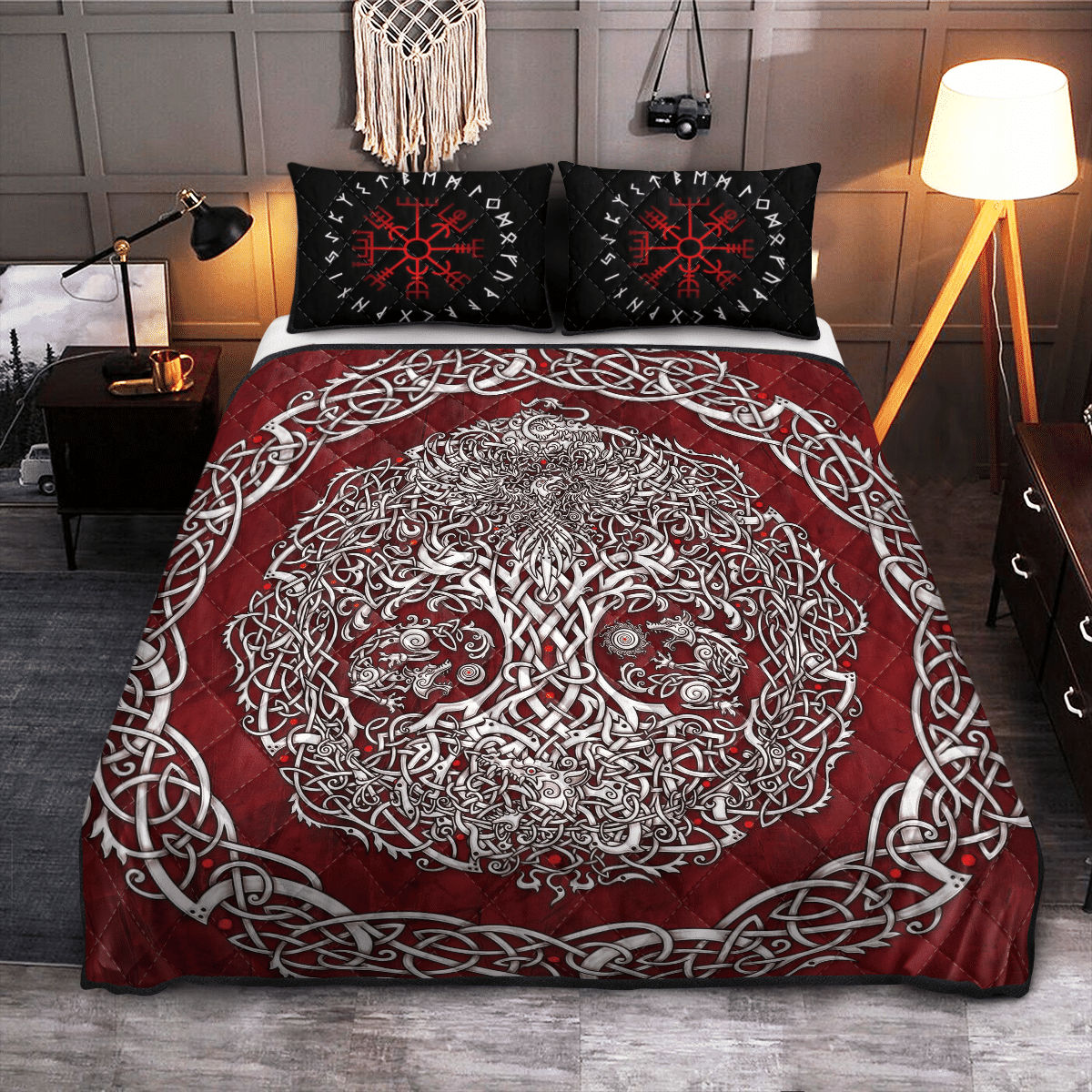 Viking Quilt Bed Set - Viking Quilt Bedding Set - Yggdrasil RLT12 - Wonder Print Shop