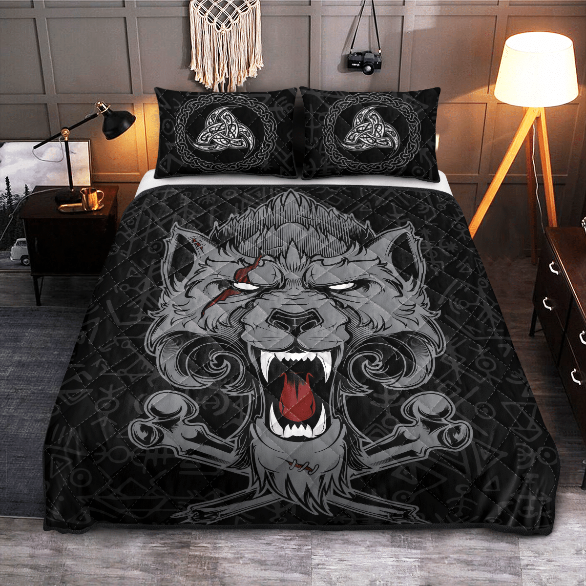 Viking Quilt Bed Set - Viking Quilt Bedding Set - Fenrir RLT12 - Wonder Print Shop
