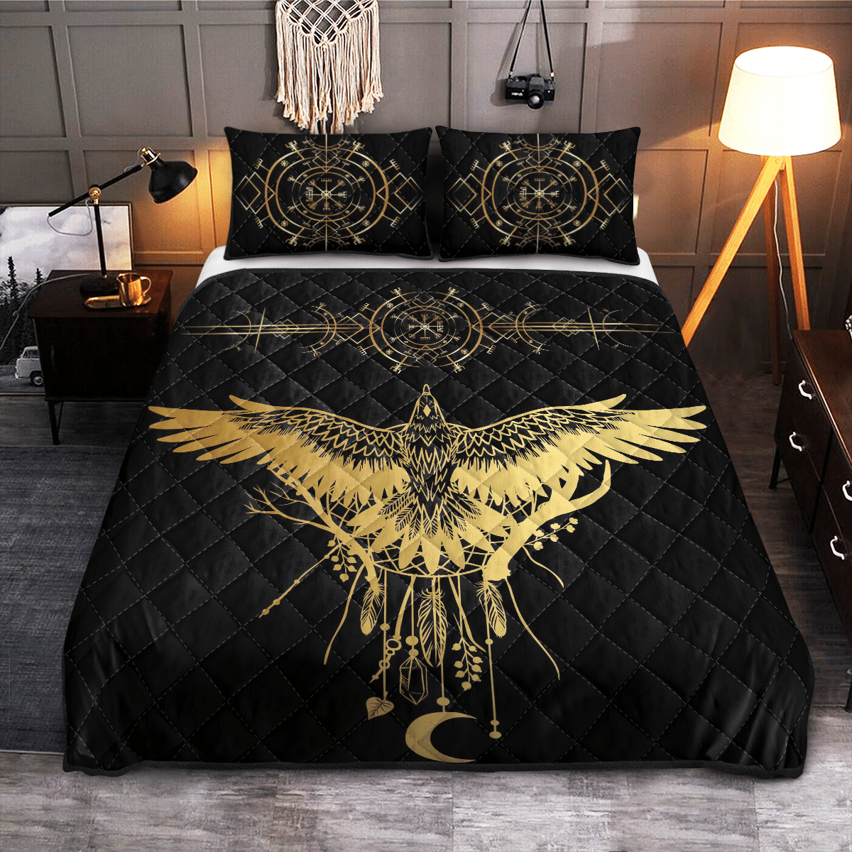 Viking Quilt Bed Set - Viking Quilt Bedding Set - Raven RLT12 - Wonder Print Shop