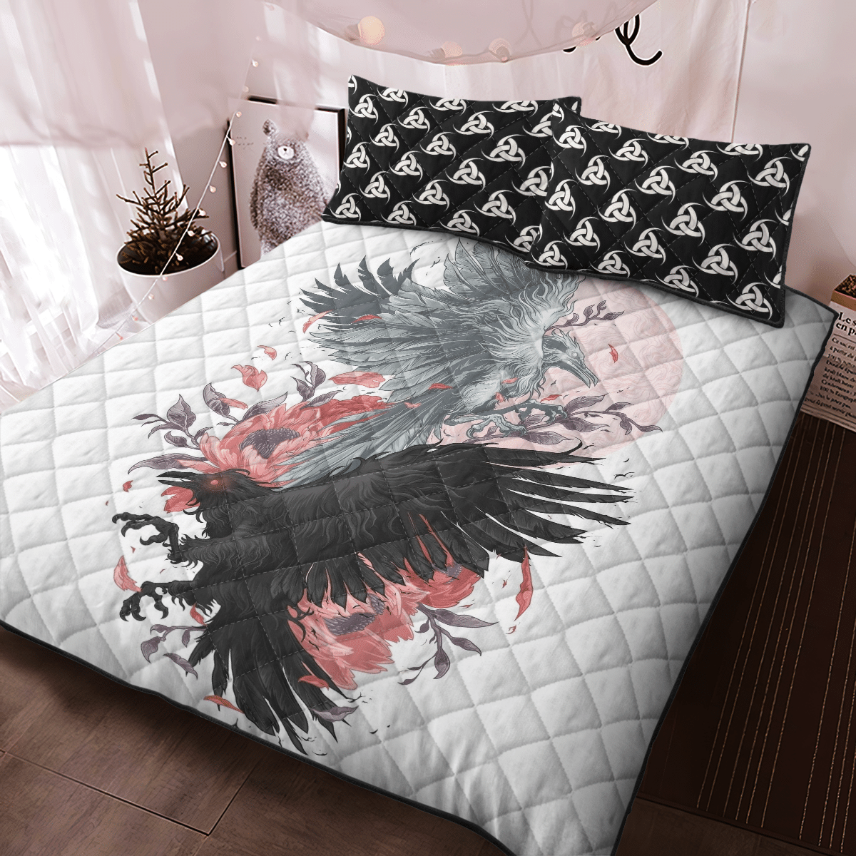 Viking Quilt Bed Set - Viking Quilt Bedding Set - Hugin and Munin RLT12 - Wonder Print Shop