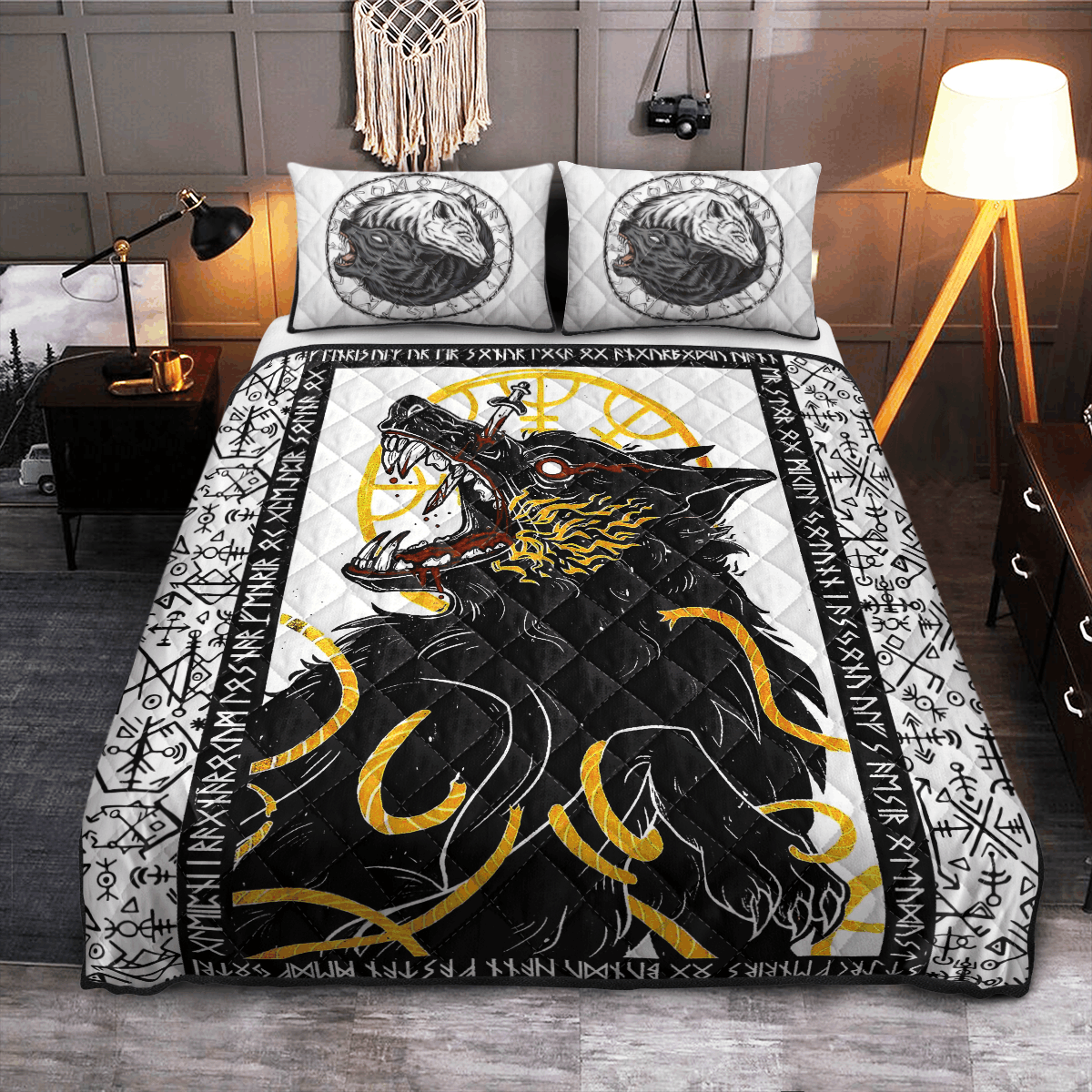 Viking Quilt Bed Set - Fenrir - Viking Quilt Bedding Set RLT12 - Wonder Print Shop