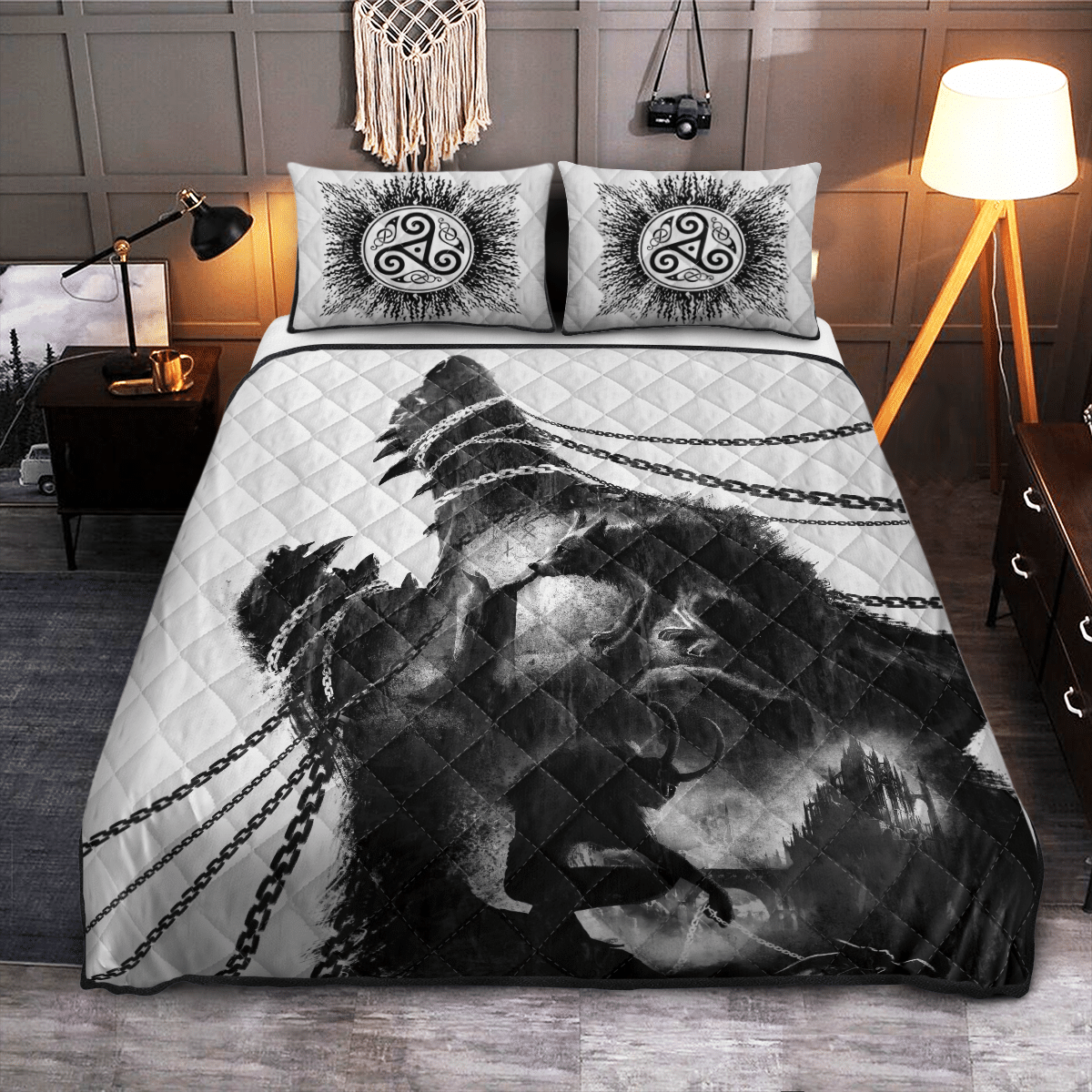 Viking Quilt Bed Set - Fenrir - Viking Quilt Bedding Set RLT12 - Wonder Print Shop