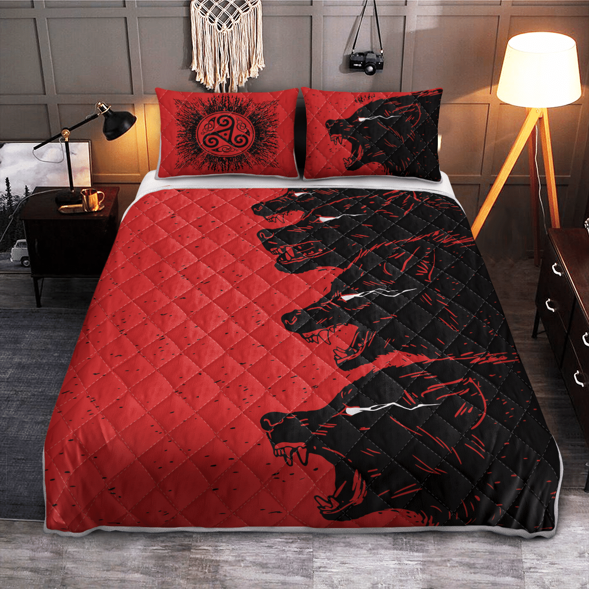 Viking Quilt Bed Set - Fenrir - Viking Quilt Bedding Set RLT12 - Wonder Print Shop
