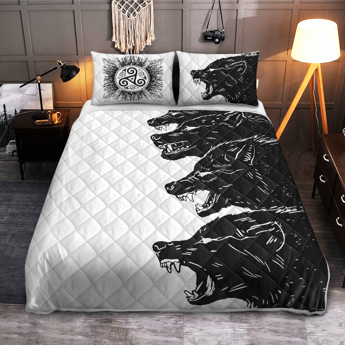 Viking Quilt Bed Set - Fenrir - Viking Quilt Bedding Set RLT12 - Wonder Print Shop