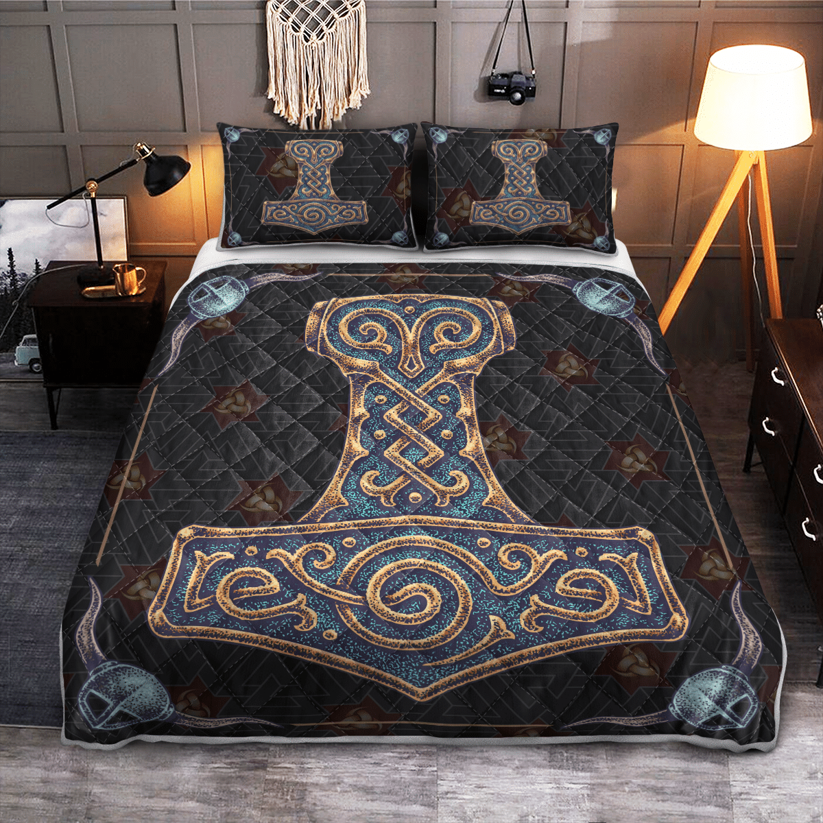 Viking Quilt Bed Set - Viking Hammer - Viking Quilt Bedding Set RLT12 - Wonder Print Shop