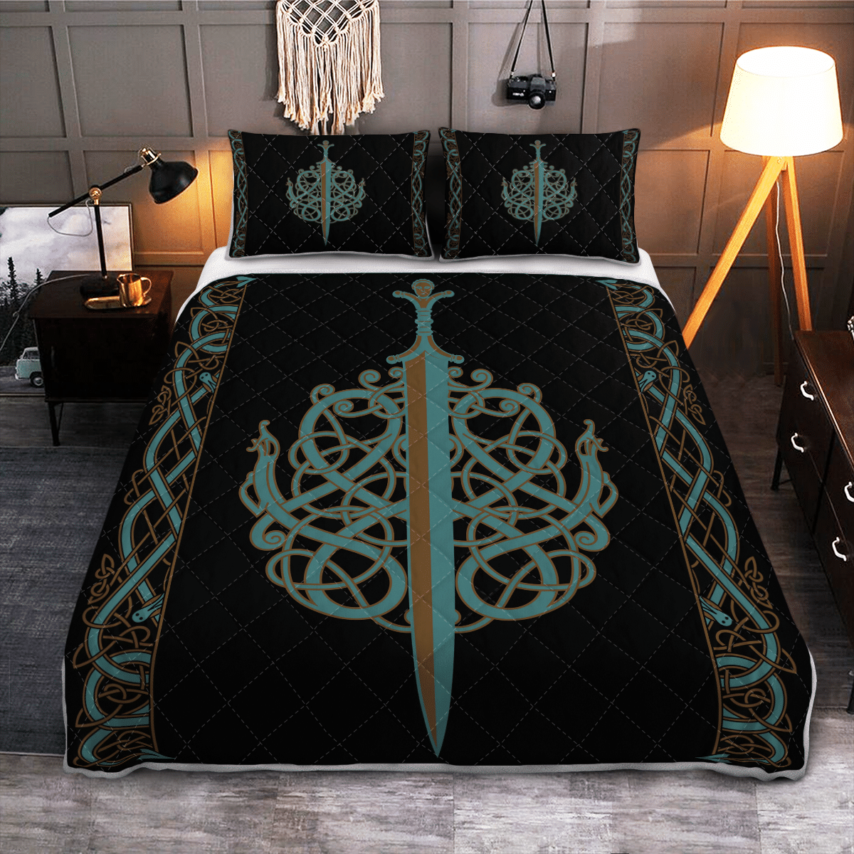 Viking Quilt Bed Set - The Ulfberht Swords - Viking Quilt Bedding Set RLT12 - Wonder Print Shop