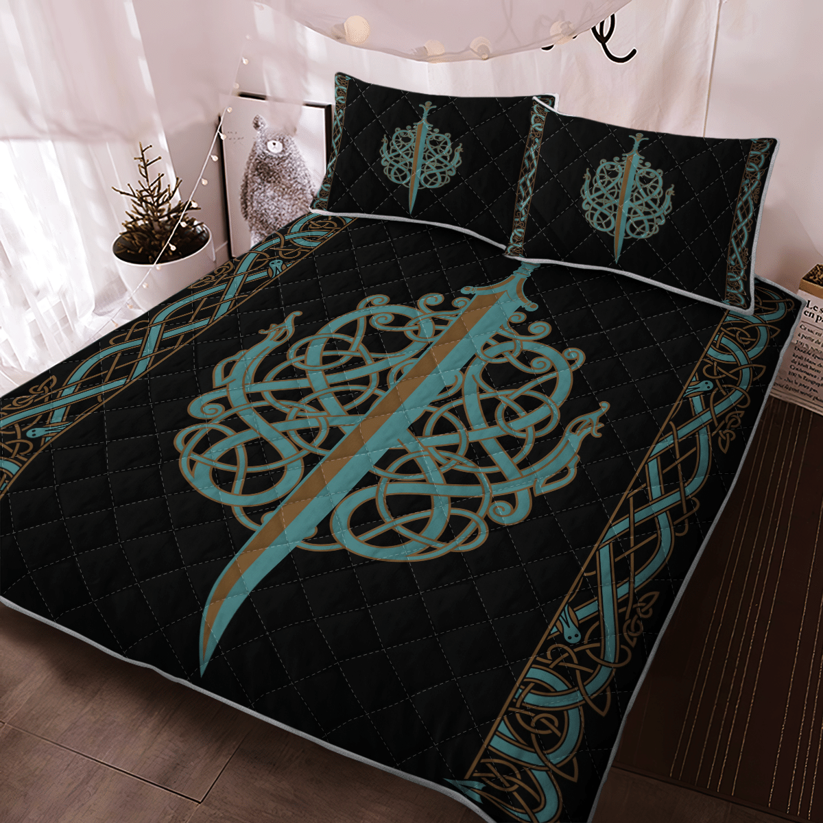 Viking Quilt Bed Set - The Ulfberht Swords - Viking Quilt Bedding Set RLT12 - Wonder Print Shop