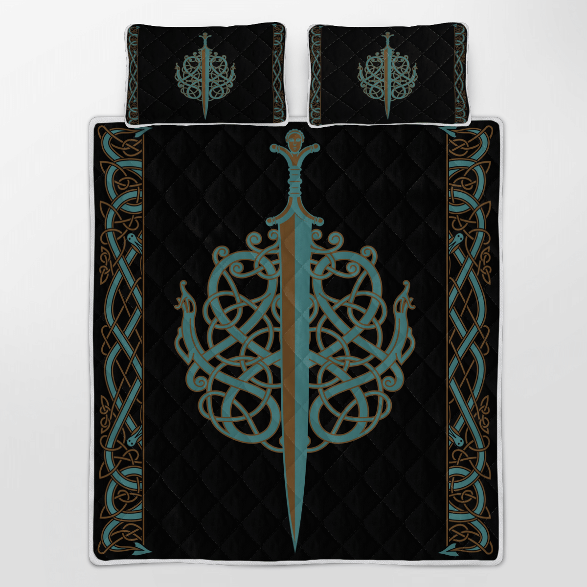 Viking Quilt Bed Set - The Ulfberht Swords - Viking Quilt Bedding Set RLT12 - Wonder Print Shop