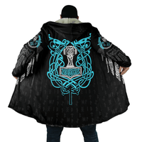 viking-cloak-3d-all-over-printed-blue-neon-viking-symbols-with-viking-warrior-black-hooded-coat