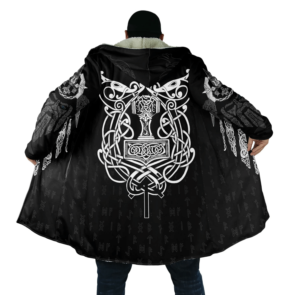 viking-cloak-3d-all-over-printed-viking-hammer-with-viking-warrior-black-hooded-coat