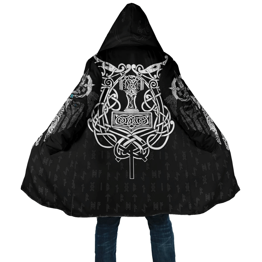 viking-cloak-3d-all-over-printed-viking-hammer-with-viking-warrior-black-hooded-coat