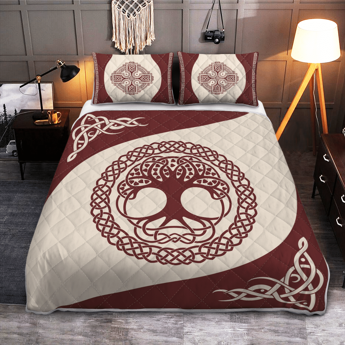 Viking Quilt Bed Set - Viking Tree Of Life - Yggdrasil - Viking Quilt Bedding Set RLT12 - Wonder Print Shop