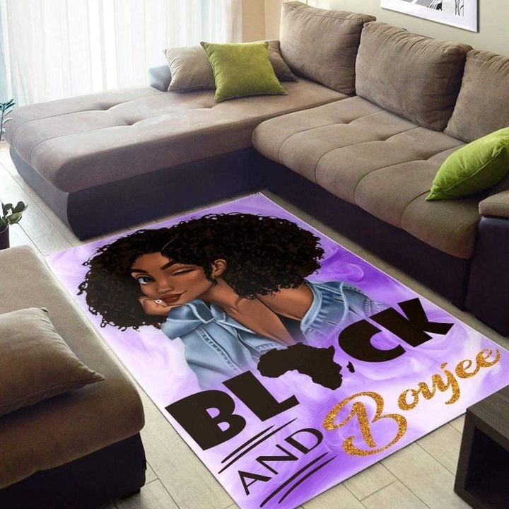 Wonder Print Shop Area Rug Black and Boujee Purple Rug Gift LT10 - Wonder Print Shop
