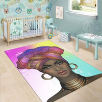 Wonder Print Shop Area Rug Colors and Bubbles Background Beautiful Woman 1 Area Rug LT10 - Wonder Print Shop