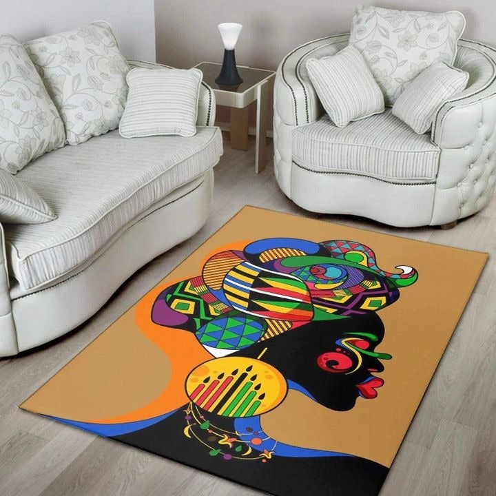 Wonder Print Shop Area Rug Woman With Colorful Head Area Rug LT10 - Wonder Print Shop