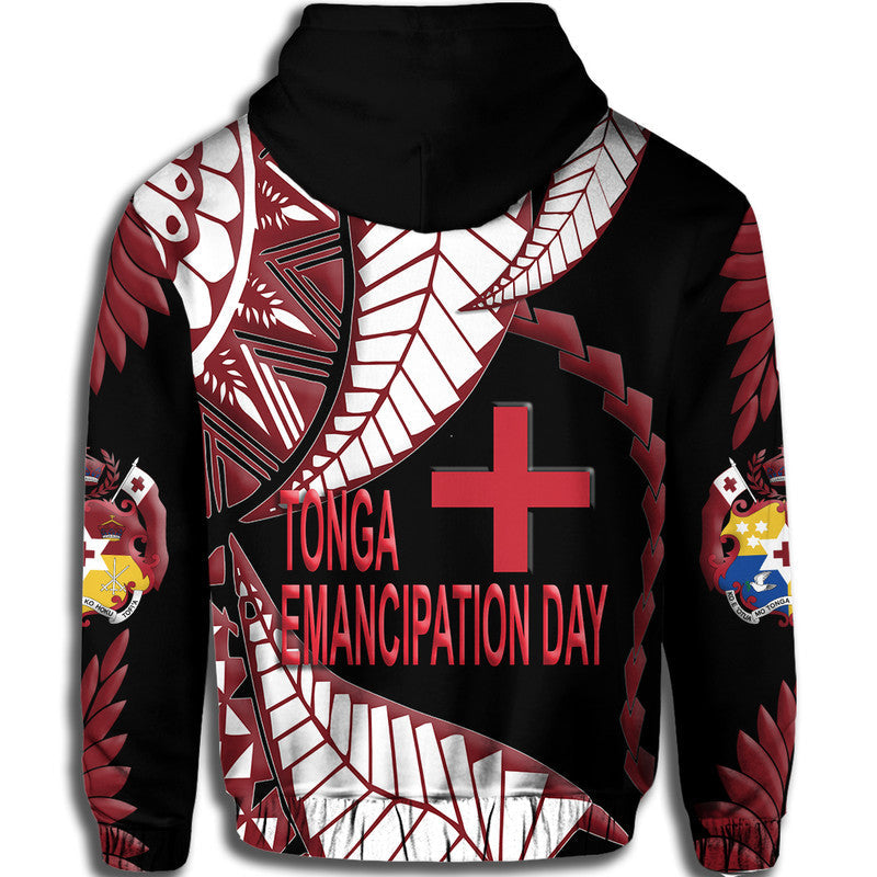 Tonga Emancipation Day Hoodie Kupesi Pattern No.1 Black - Wonder Print Shop