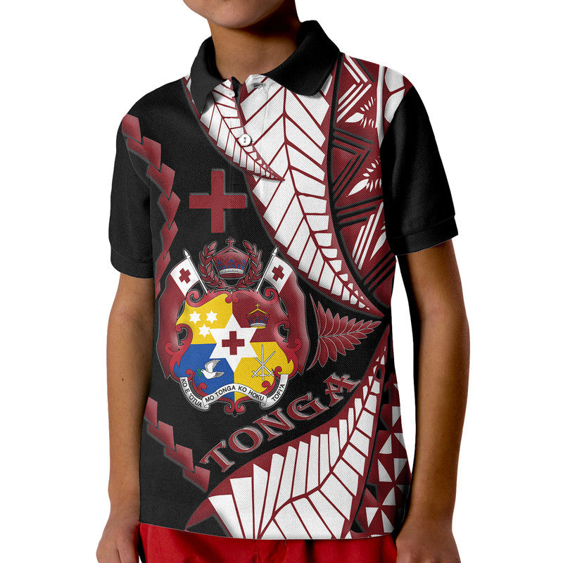 Tonga Polo Shirt Emancipation Day Kupesi Pattern No.1 Black - Wonder Print Shop
