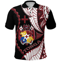 Tonga Polo Shirt Emancipation Day Kupesi Pattern No.1 Black - Wonder Print Shop