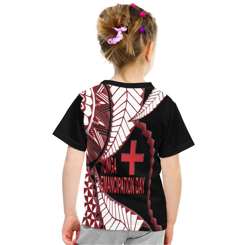 Tonga Emancipation Day T Shirt Kupesi Pattern No.1 Black - Wonder Print Shop