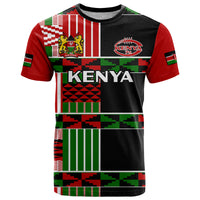 Custom Kenya Rugby Sevens Kenyan Pattern Version T Shirt - Wonder Print Shop