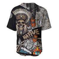 Native American Feather Headdress Abstract Grunge Pattern Baseball Jersey - Wonder Print Shop