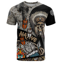 Native American Feather Headdress Abstract Grunge Pattern T Shirt - Wonder Print Shop