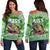 (Custom Personalised) Bass Fishing is Life Hook Sport Largemouth Green Off Shoulder Sweater - Wonder Print Shop