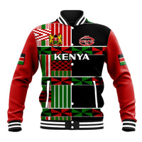 (Custom Text And Number) Kenya Rugby Sevens Kenyan Pattern Version Baseball Jacket - Wonder Print Shop