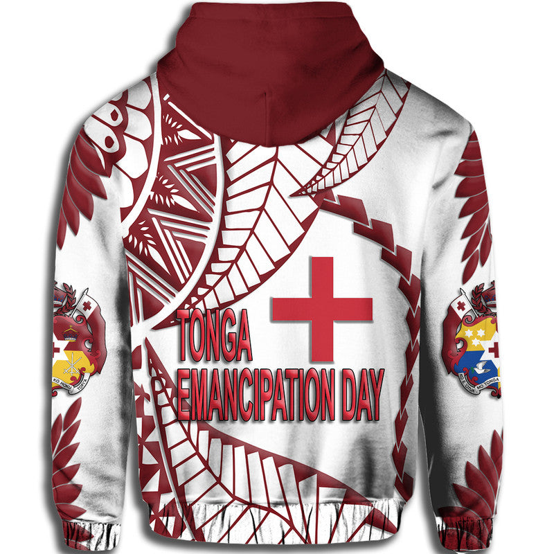 Tonga Emancipation Day Hoodie Kupesi Pattern No.1 White - Wonder Print Shop