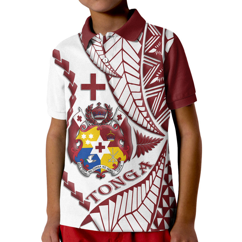 Tonga Polo Shirt Emancipation Day Kupesi Pattern No.1 White - Wonder Print Shop