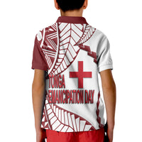 Tonga Polo Shirt Emancipation Day Kupesi Pattern No.1 White - Wonder Print Shop